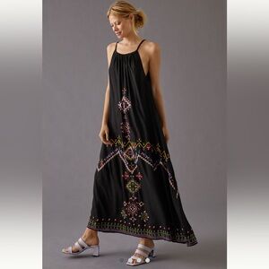 By Anthropologie Embroidered Maxi Dress